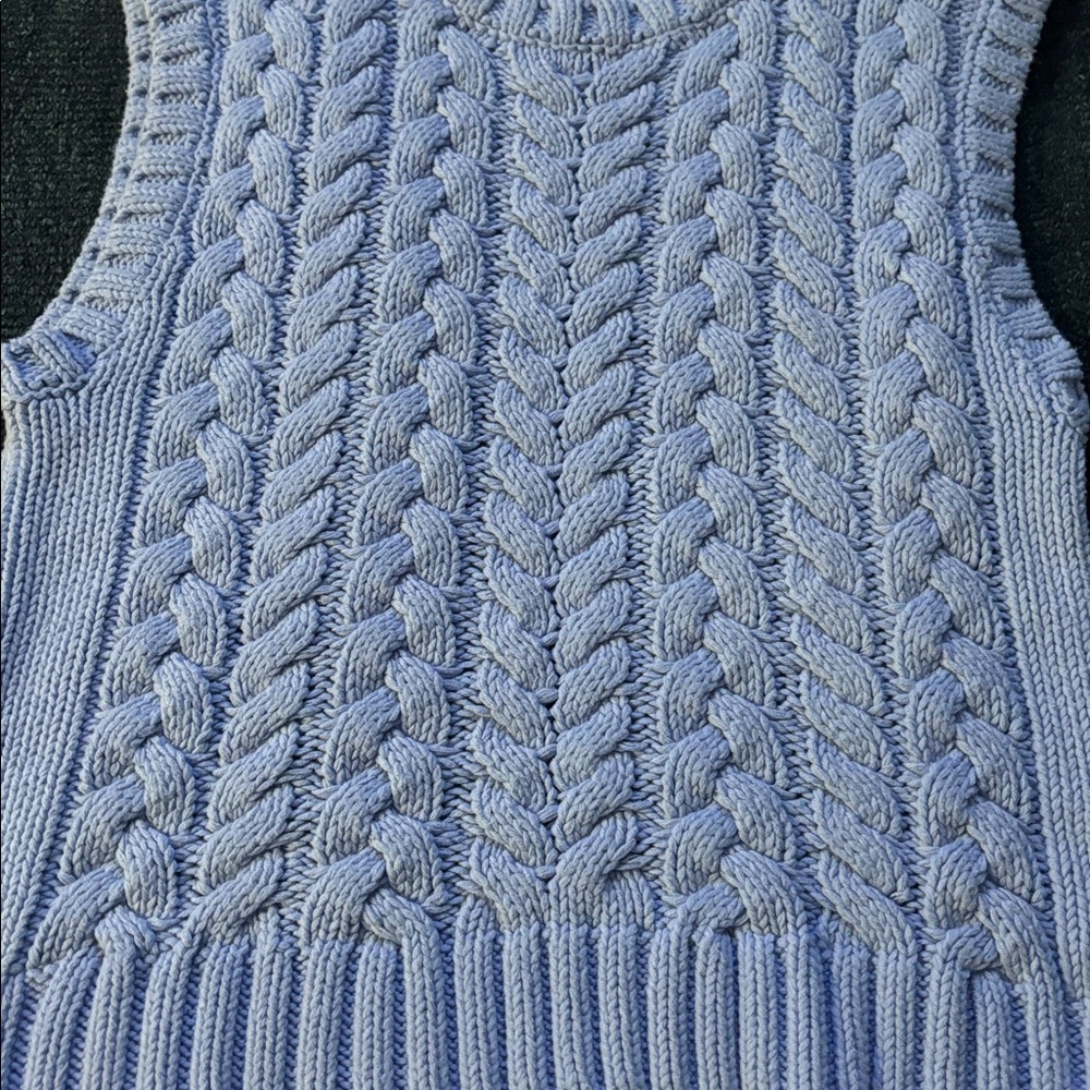 Talbots Light Blue Cable Knit Sweater Vest medium